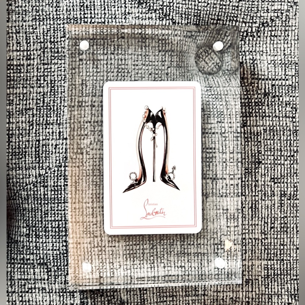 Christian Louboutin Playing Card in a Clear Acrylic Display Stand New! ♠️